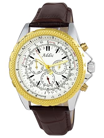 Addic The Bold Statement Sophisticated Chronograph White Dial Analogue Automatic Mechanical Watch for Men