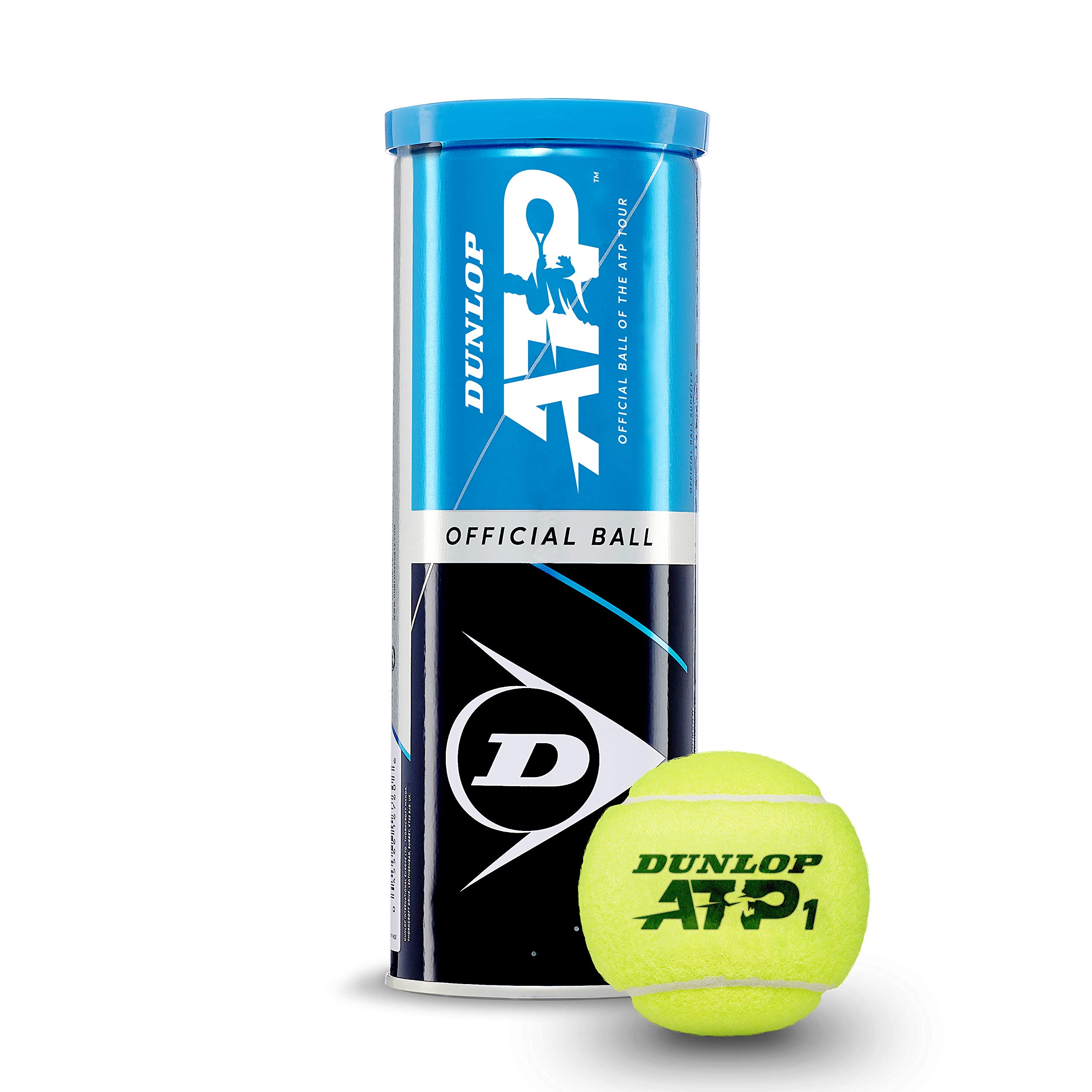 DUNLOP Tennis Ball ATP Championship – for Clay, Hard Court & Grass (1x3 Tin), Yellow