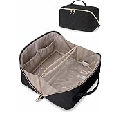 Wandering Nature Trousse de maquillage de voyage matelassée, grande capacité, trousse de toilette ouverte plate pour femme av