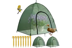 CHPPEY 2PCS Mesh Plant Cover from Animals - 40" x 40" x 30" Plant Netting Pest Guard Cover with Stakes for Raised Bed, Plant Tent Cage Protector for Vegetables Fruits Flowers Small Animals