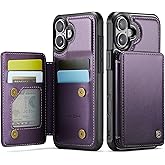 Vinich for iPhone 17 Wallet Case with Card Holder, RFID Blocking Credit Slots Kickstand Shockproof Phone Cover Fit for iPhone 17 6.3" Purple
