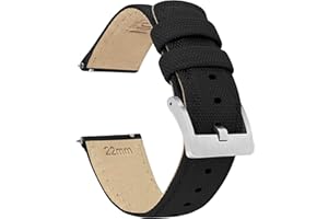 BARTON WATCH BANDS BARTON Sailcloth Quick Release Premium Nylon Weave Choice of Color and Width 18mm, 19mm, 20mm, 21mm, 22mm, 23mm, 24mm