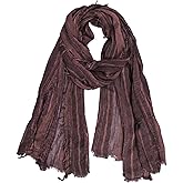 silk seduction Artistic Retro Cotton And Linen Scarf, Plain Tie Dye Gradient Autumn And Winter New Soft Cotton Shawl