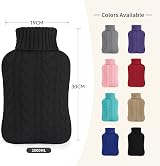 Samply Hot Water Bottle 2L with Knitted Cover Black view 3