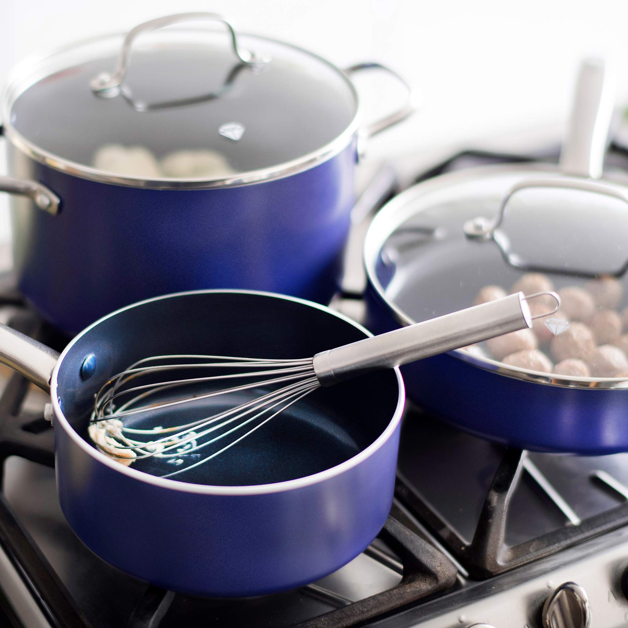 Blue Diamond CC001602001 Toxin Free Ceramic Nonstick Cookware Set, 10