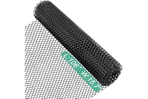 HANWRAPS Plastic Chicken Wire,15.7"×106" Plastic Wire Mesh Fence,Garden Netting Fencing Barrier for Poultry, Dogs, Rabbits,Chicken and Snake Barrier, Balcony Netting for Pets,Black