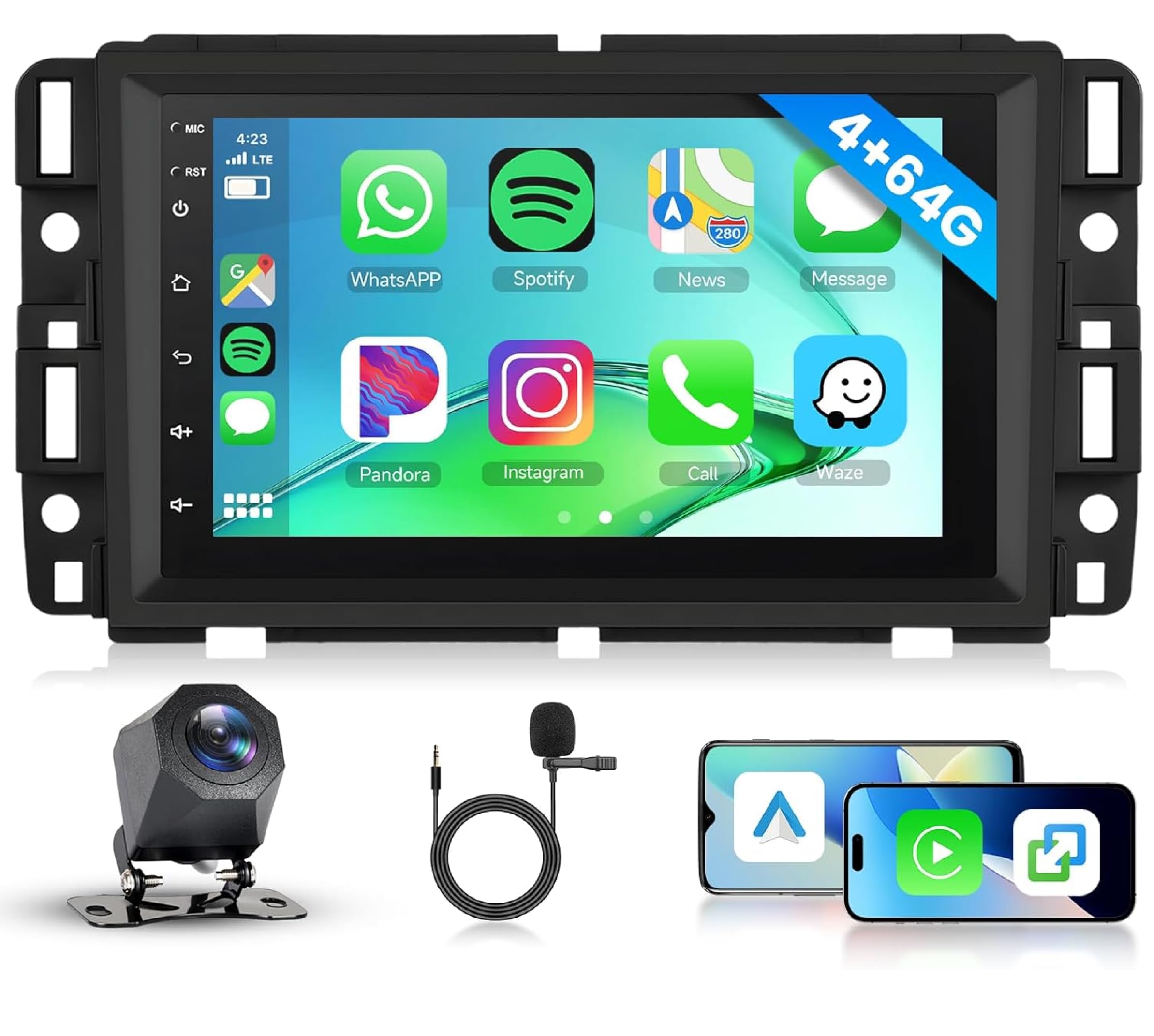 Photo 1 of [4G+64G] Android 15 Car Radio for GMC/Chevy/Buick/Hummer with Wireless CarPlay Android Auto, 7-Inch Touch Screen Car Radio with Bluetooth,GPS,WiFi,FM/RDS,Camera