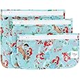 Bumkins Disney Ariel Travel Bag, Toiletry, TSA Approved Pouch, Zip Bag, Quart Size Airline Compliant, Clear-Sided, Baby, Diaper Bag Organization, Makeup, Accessories, Packing, Set of 3 Sizes