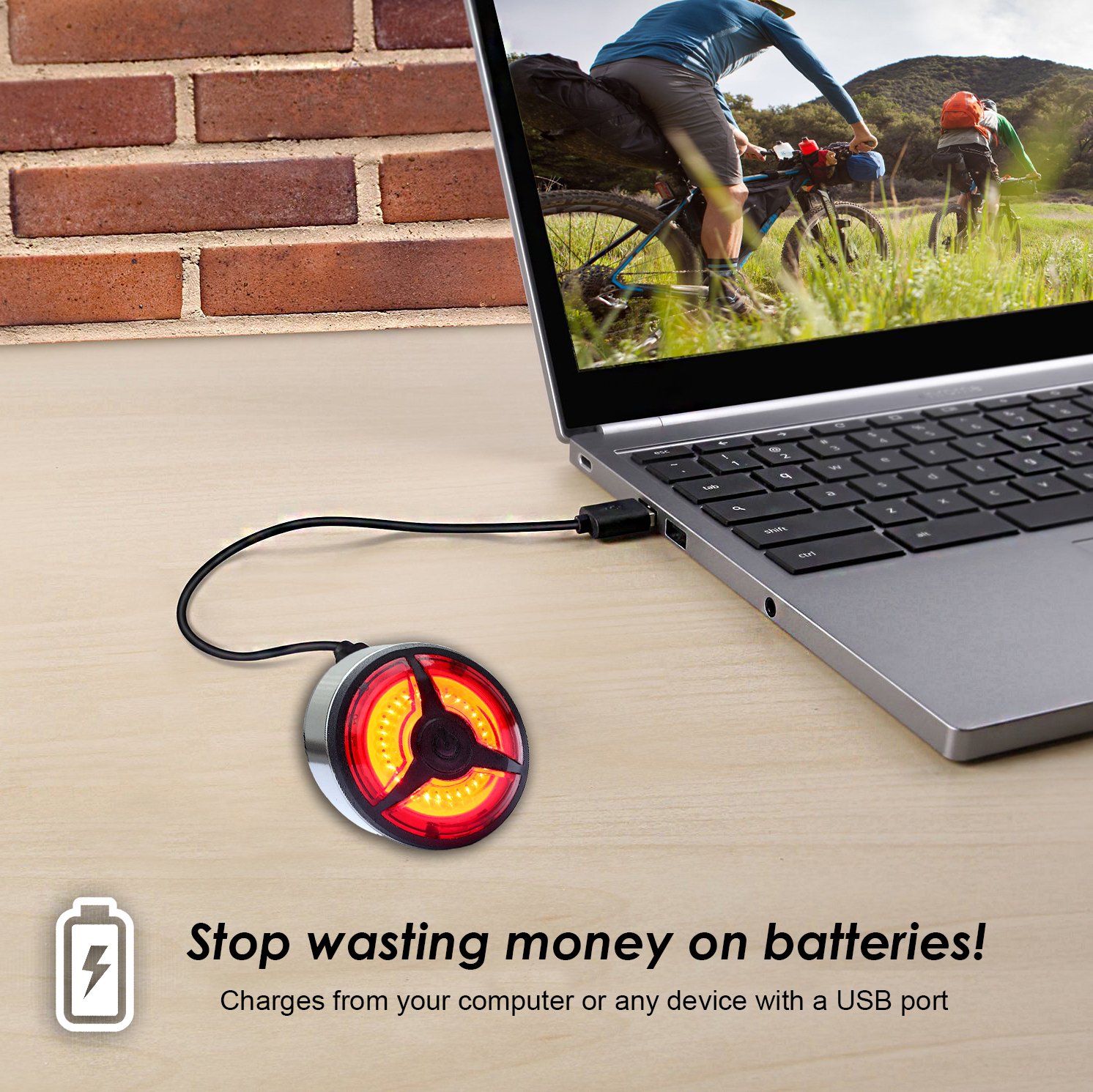 BLITZU Gator 320 PRO USB Rechargeable Bike Light Set Powerful Lumen