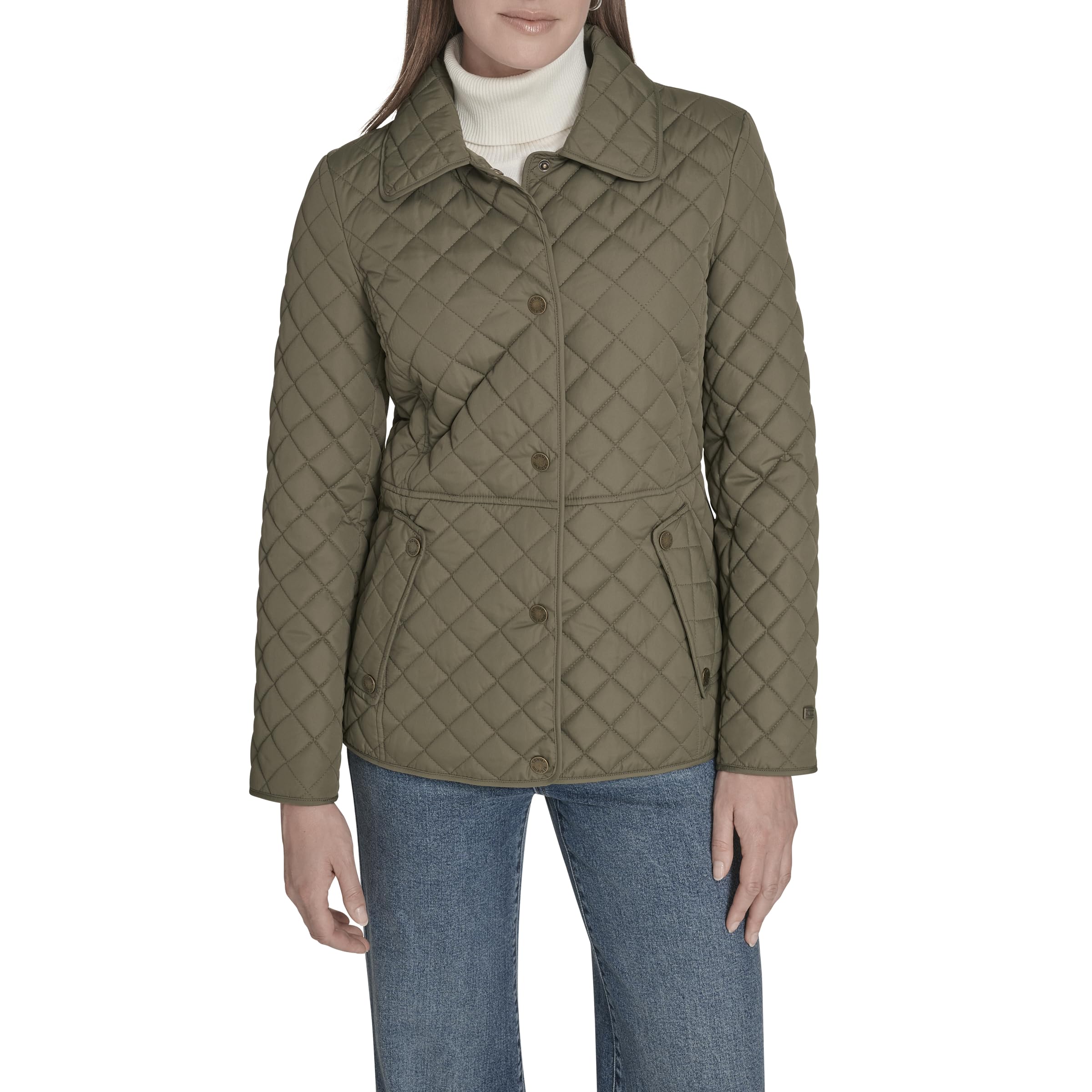 Tommy Hilfiger Women’s Outerwear quilted jacket, Juniper, Large