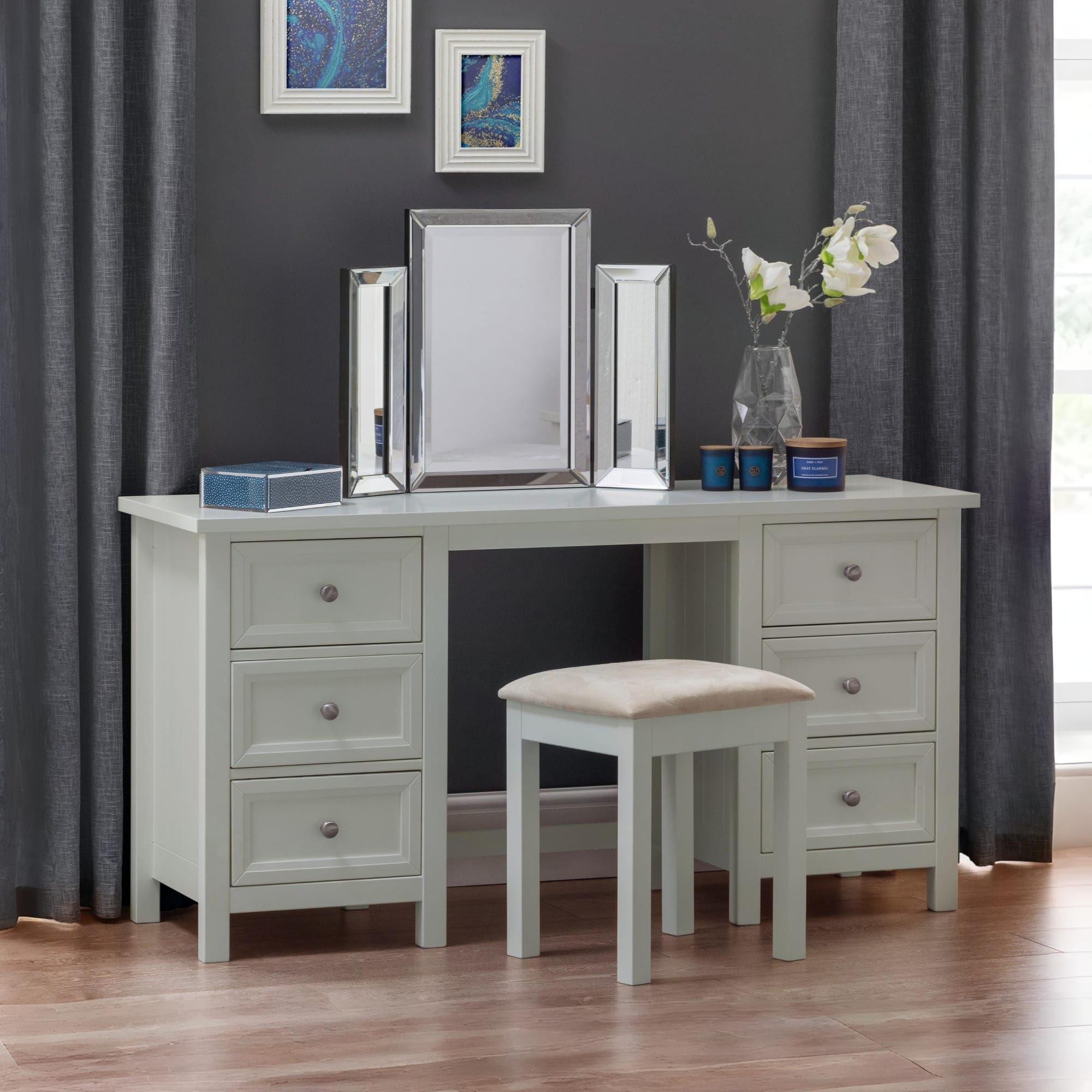 Julian Bowen Maine Dressing Table, Dove Grey