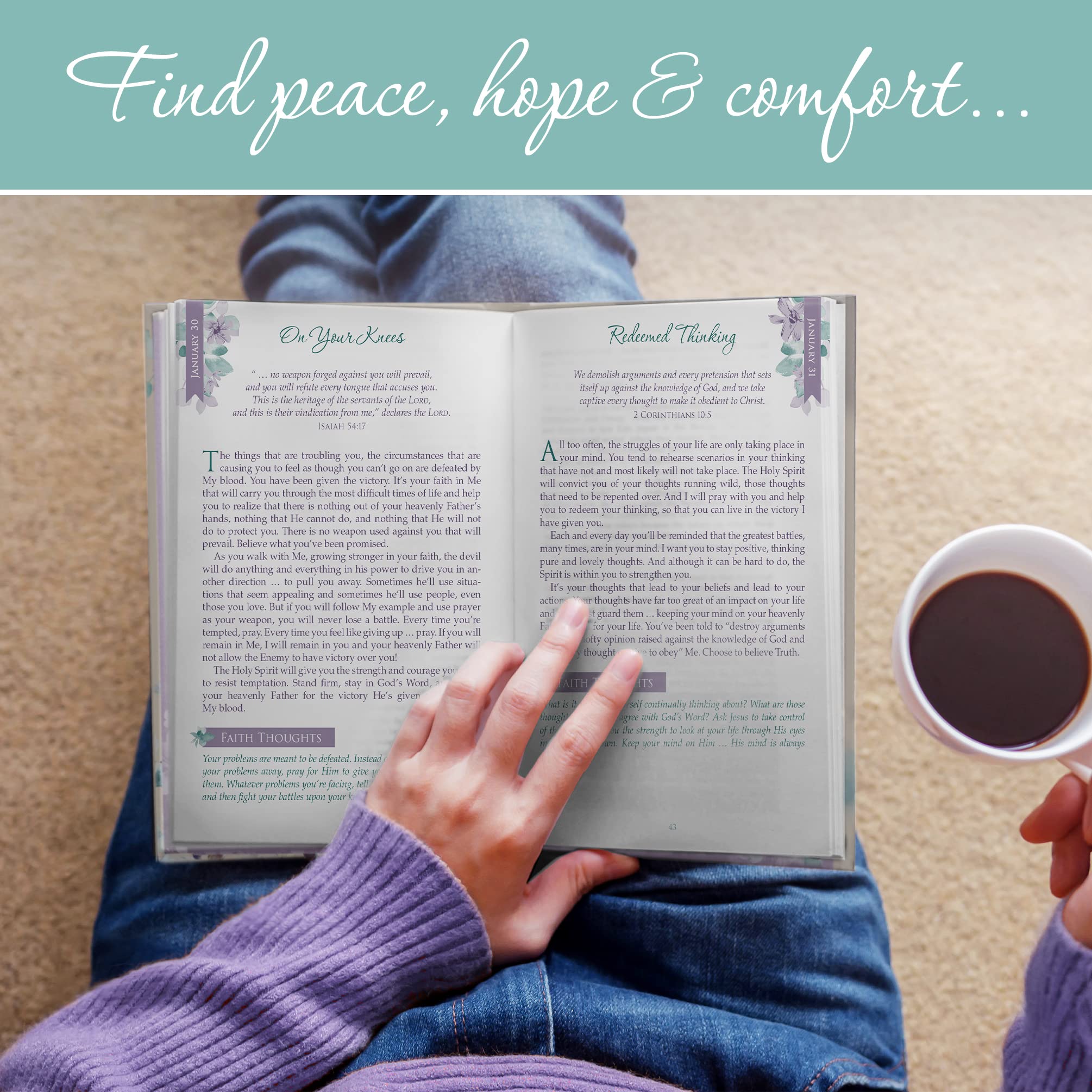A Journey with Jesus 365 Devotions for Women, Purple Floral Faux Leather Flexcover