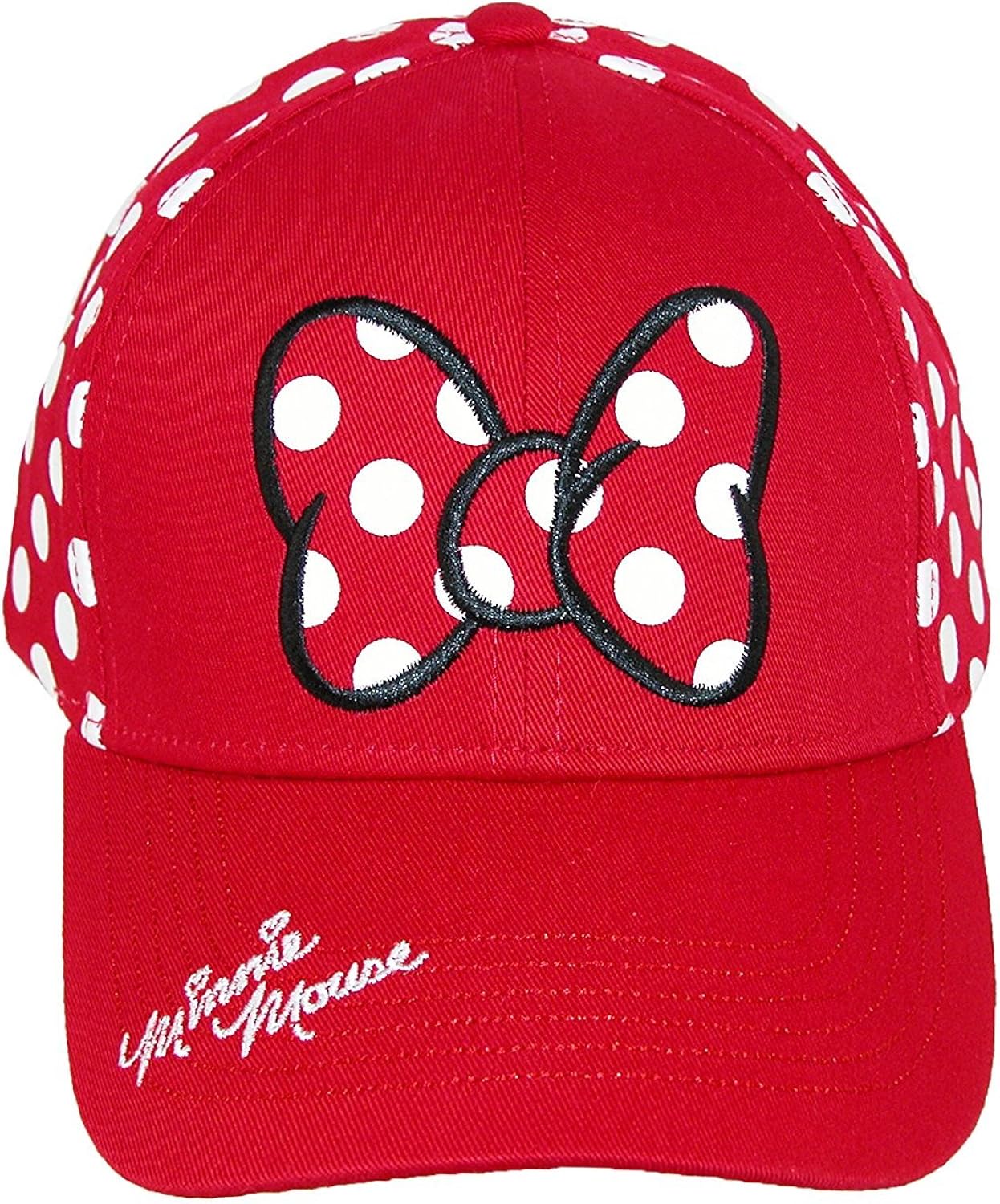 minnie mouse polka dot ears baseball cap for adults