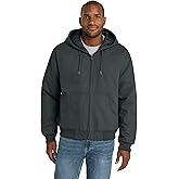CornerStone Unisex Duck Cloth Hooded Work Jacket | Zip Up Outerwear for Men & Women with Insulated Hood & Hand Warmer Pockets