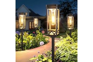 KOOPER Taller Solar Pathway Lights Outdoor, 8 Pack Upgraded Brighter Solar Garden Lights Solar Powered, Up To 15 Hours Outdoor Solar Lights for Yard Landscape Lighting Path Walkway Driveway Sidewalk