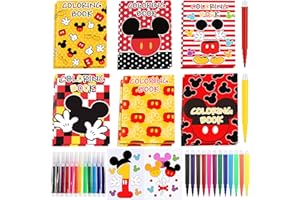 12 Pcs Cartoon Mouse Coloring Books Party Favors with 36 Pcs Pens for Mouse Lover Gifts Theme Birthday Party Supplies Carniva