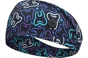 ABAMERICA Headbands with Button for Mask, Wide Nurses Headbands Non Slip Elastic Ear Protection for Women Men Doctors Sweatba