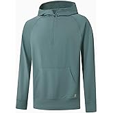 M MAELREG Hoodies For Men Long Sleeve Kangaroo Pocket Lightweight Heather Golf Quarter Zip Mens Sweatshirts Hoodies Pullover