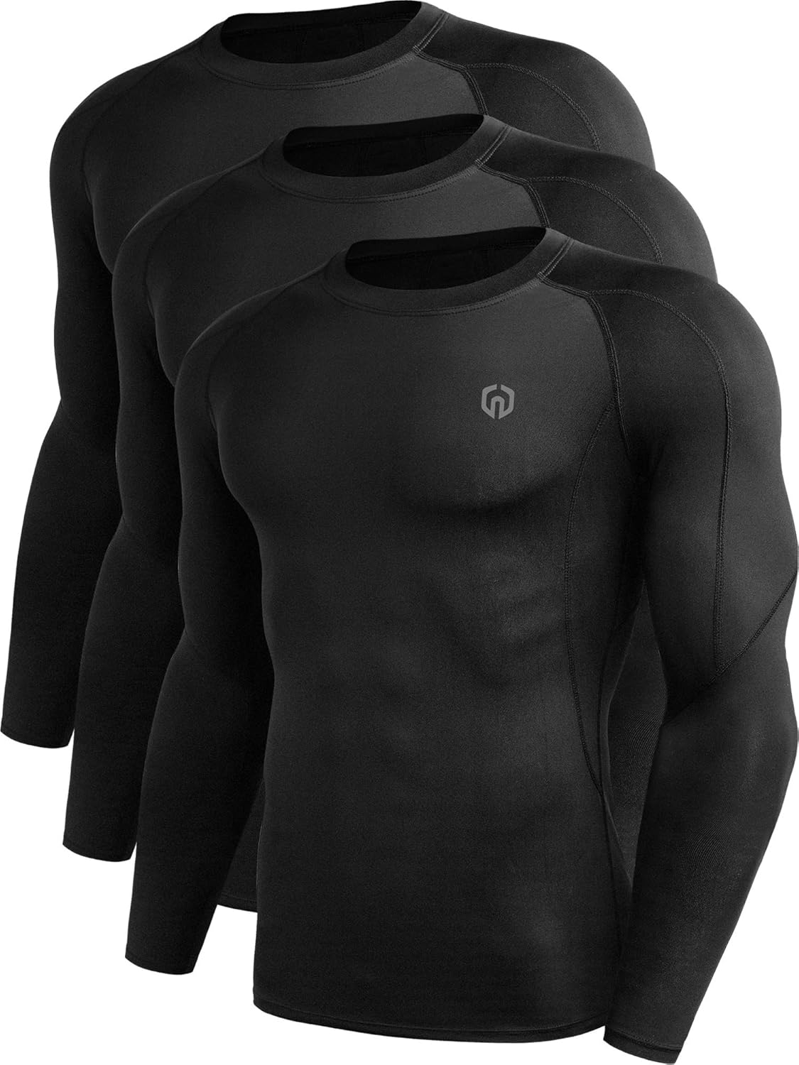 Neleus Men's Dry Fit Long Sleeve Compression Shirts Workout Running Shirts: Clothing