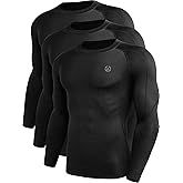 NELEUS Men's 3 Pack Dry Fit Long Sleeve Compression Shirts Workout Running Shirts