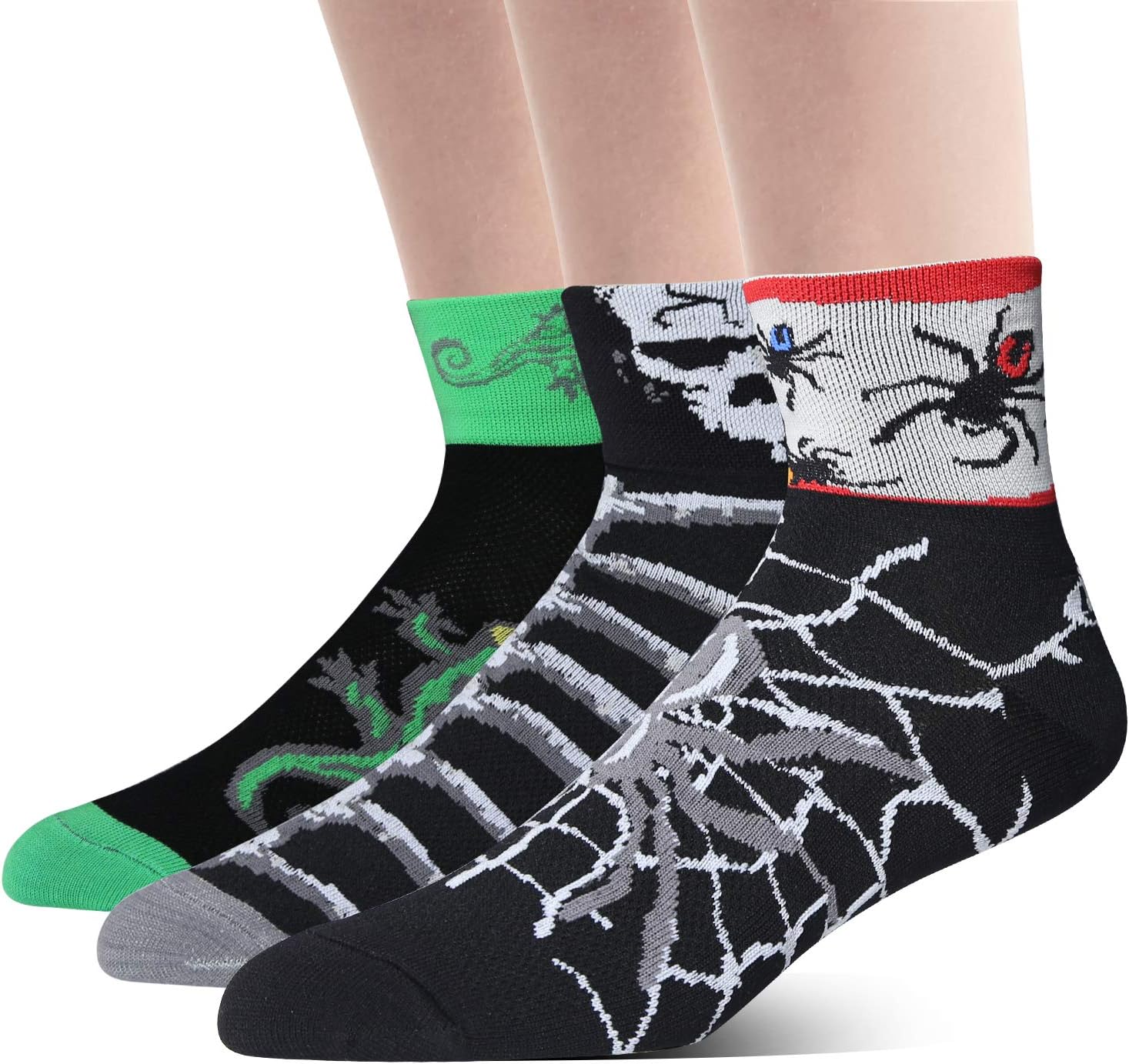 LIN Men's CoolMax Cycling Socks -Performance Moisture Wicking Ankle Socks for Mountain Bike, Road Bicycle ,3 Pack