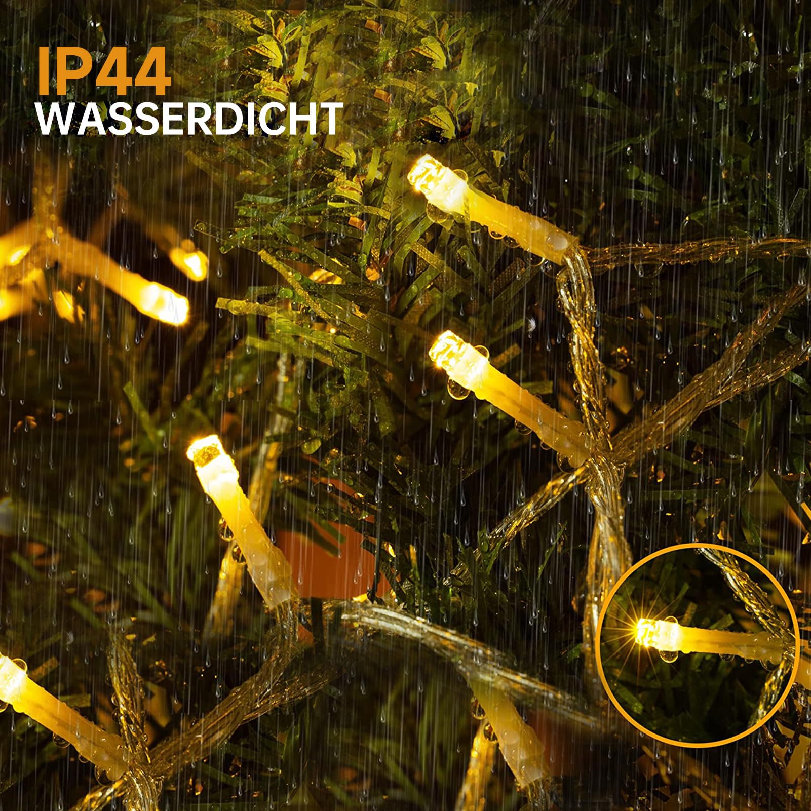 WOWDSGN LED Eisregen Lichterkette Außen, 15M 660LED Eiszapfen mit Timer 8 Modi IP44 wasserdicht Strombetrieben, Lichtervorhang für Weihnachten Dachkante Dachrinne Terrasse Balkon Warmweiß 5