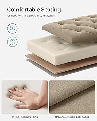 SONGMICS Storage Ottoman Bench, Bench with