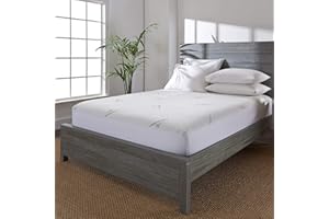 Queen Mattress Protector by PURE BAMBOO, Waterproof - Viscose Derived from Bamboo, Breathable, Noiseless Mattress Cover Protects Against Moisture, Spills, Stains (Queen)