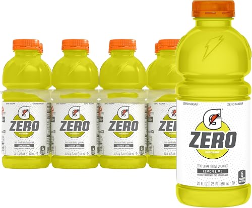 Gatorade Zero Sugar limón-lima, botellas de 20 onzas, paquete de 8 — Bebidas deportivas
