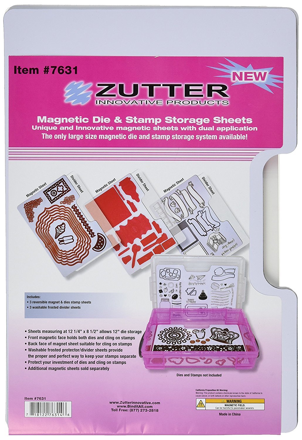 Zutter Zutter Zutter Magnet Sheets Plus 3 Dividers, 3-Pack