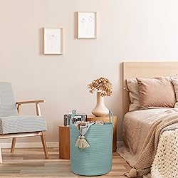 XUANGUO Cotton Rope Laundry Basket Hamper for