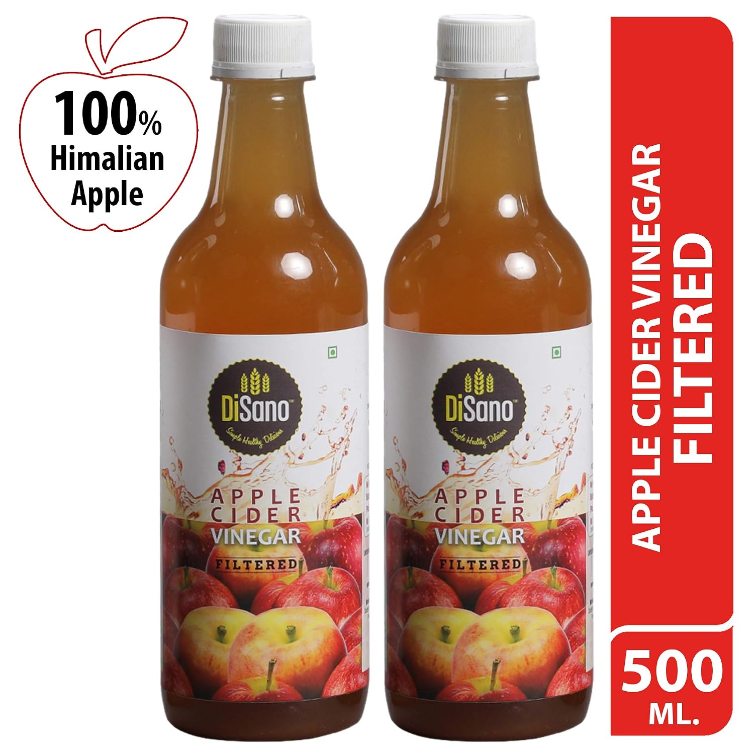Disano Apple Cider Vinegar, Filtered, 2 X 500 ml Rs.183