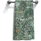 WOOGCHEIR Forest Animal Kitchen Towels, Green Forest Animals Towels， Animals Decorative Hand Towels for Bathroom,Spring Decor Dish Tea Towels for Kitchen,16x24 Inch
