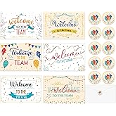 72 Packs Welcome To The Team Cards with Envelopes and Stickers 6x4in Assortment 6 Different Design Welcome Cards for New Employees Blank Notecards Bulk Set Greeting Gift for Coworker Office
