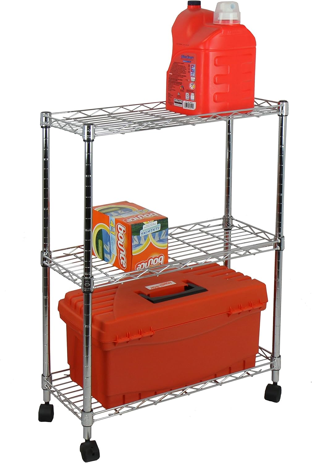 Oceanstar 3-Tier Shelving All-Purpose Utility Cart, Chrome: Home & Kitchen