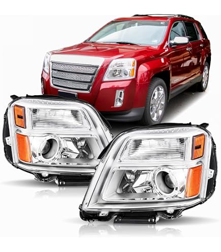 TUSDAR Se Adapta Al Conjunto De Faros Delanteros GMC Terrain 2010-2015 [estilo Halógeno OE] SUV SL/SLT/SLE Reemplazo De Fábrica Bombillas Delanteras Incluidas Juego De Par