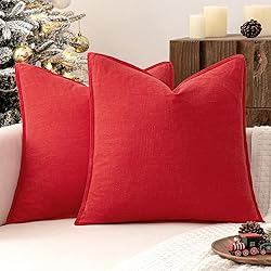 MIULEE Christmas Decorative Linen Pillow Covers
