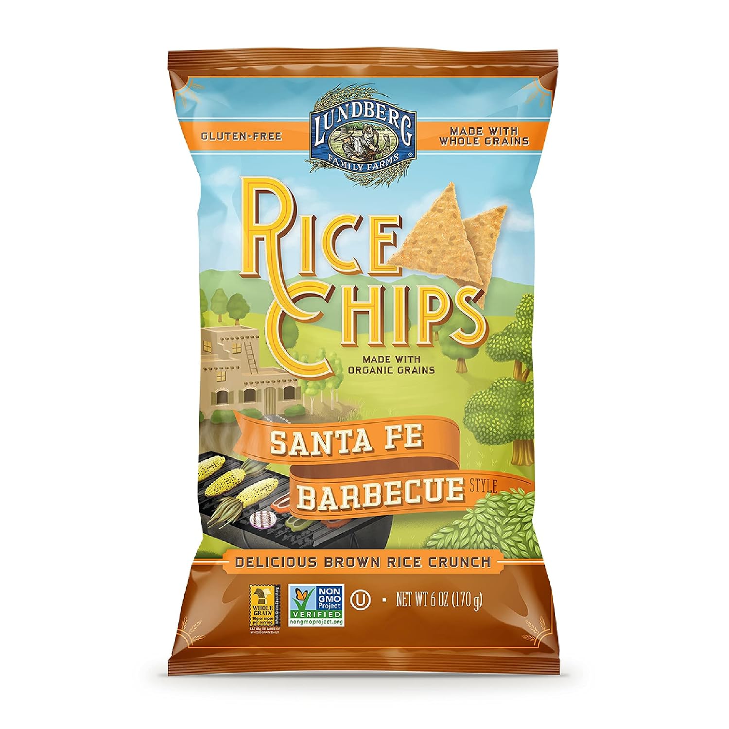 Lundberg Family farms chip Rice Santa fe bbq gf 6oz (073416035331)