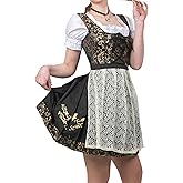Edelweiss Creek Women’s Oktoberfest Dirndl Dress – 3-Piece Traditional German Bavarian Outfit Black & Gold