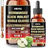 MILIVOL 13in1 Wormwood Liquid Drops - 1900mg Black Walnut Wormwood Liquid Extract with Whole Cloves & More - 60 Day Supply - 2 Fl Oz