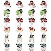 COGCHARGER 24 Pieces Mushroom Enamel Charm Pendant Plants Alloy Enamel Charm Mixed Shape Pendant for Jewelry Necklace Bracelet Earring Making Crafts