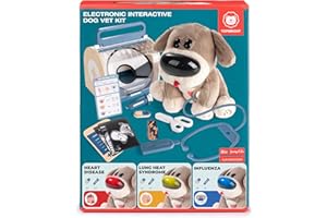 TOP BRIGHT Interactive Dog Vet Set, Play Veterinarian Set for Kids, Birthday Gift for Boys Girl, Pretend Play Toy Doctor Vet Kit for Toddlers 3-5