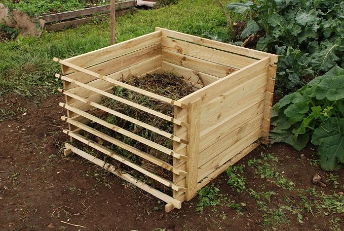 Lacewing - Compostador de Madera con Sistema de Ranuras (530 L, 65 ...