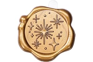 Yoption Star Wax Seal Stickers, 50 Pack Antique Gold Self Adhesive Envelope Wax Stickers for Wedding Invitation, Party, Christmas, Envelope, Gift Wrapping