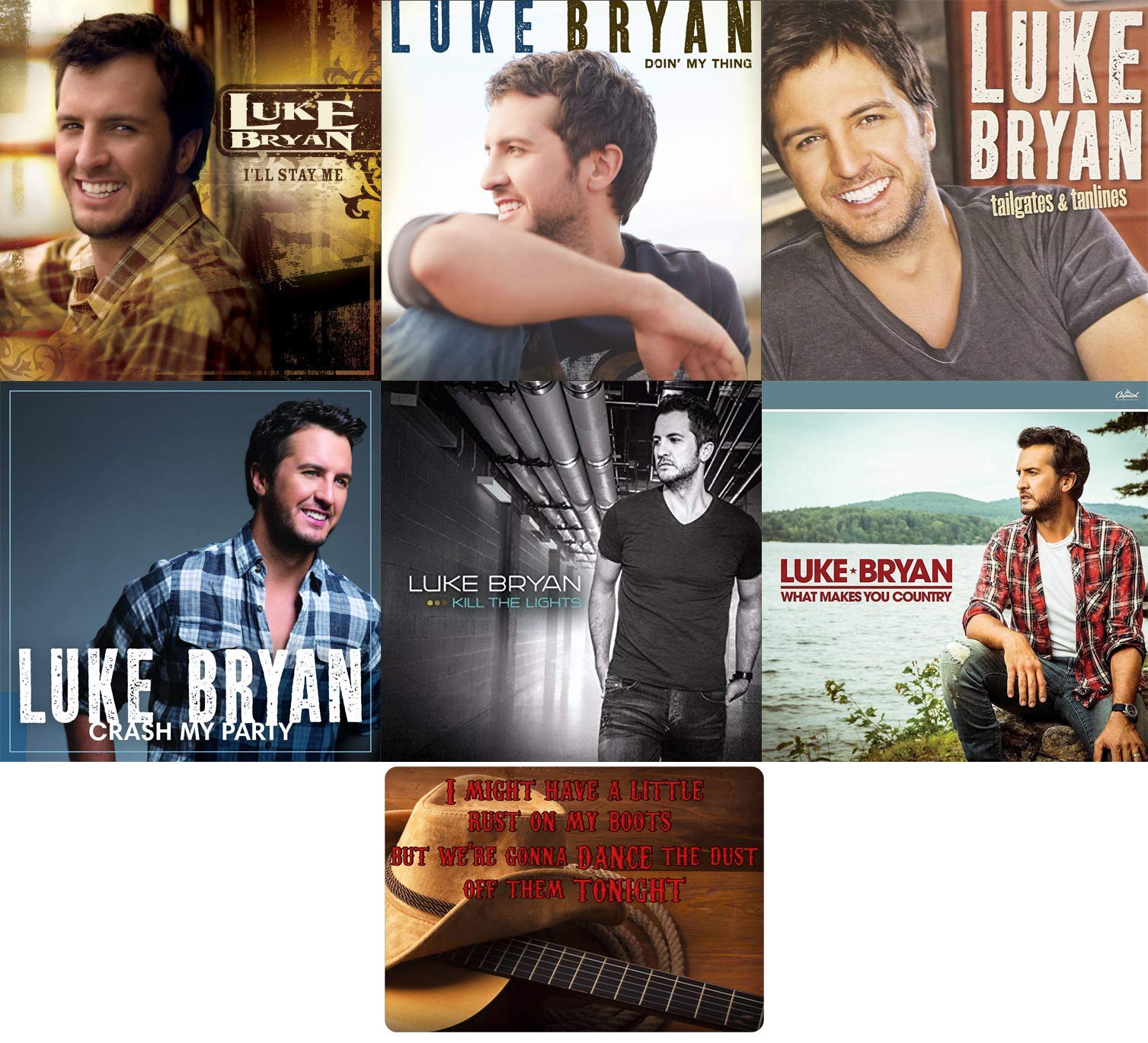 Luke Bryan: Complete Studio Album Discography 6 CD Collection with Bonus Art Card (Crash My Party / Tailgates & Tanlines / Kill the Lights and More)
