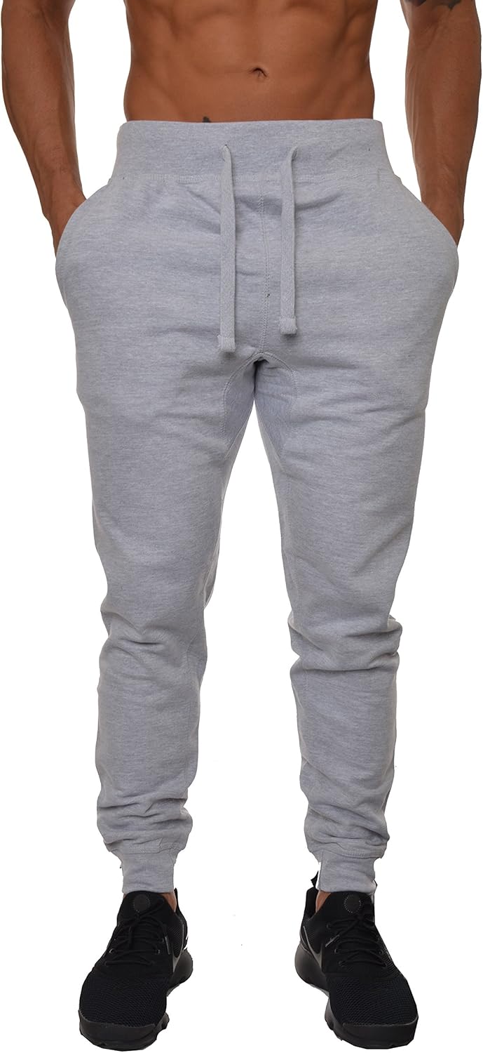 YoungLA Mens Slim Fit Joggers Fitness Sweatpants Gym Training 204: Clothing