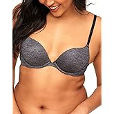 Adore Me Analize Push-Up Plunge Bra - Microfiber Molded Cup Underwire with Clean Finish & Adjustable Straps - Sizes 30A-38DD