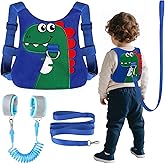 Toddler Leash-Baby Walking Safty Harness and Child Anti Lost Wrist Link for Girls/Boys Travel (Blue+Green)