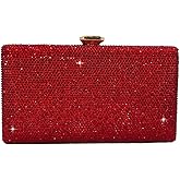 Boutique De FGG Crystal Evening Bags for Women Formal Party Box Clutch Wedding Rhinestone Handbags Bridal Clutch Purse,Mini