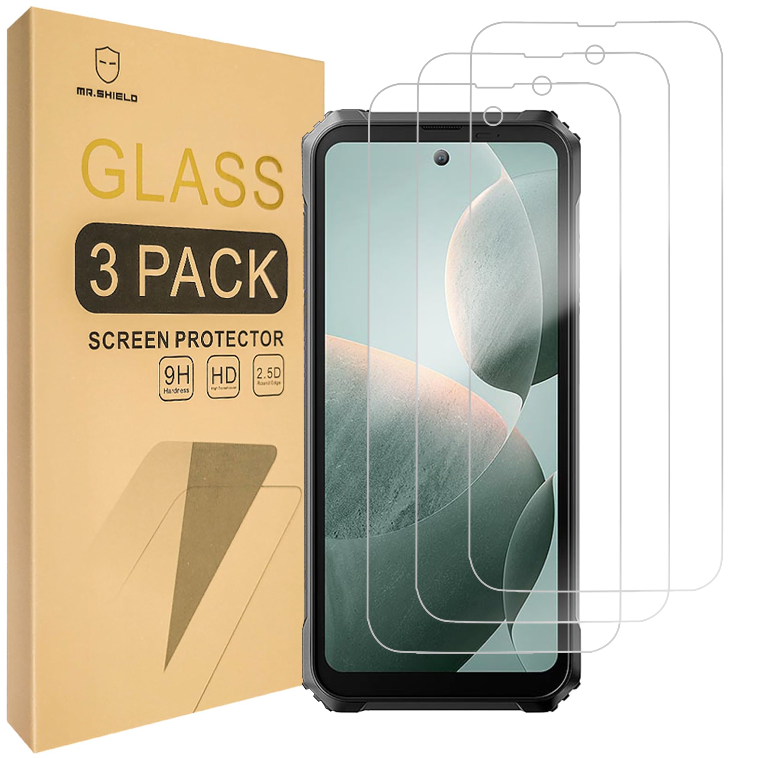 Mr.Shield Screen Protector compatible with Blackview BL9000 Pro / BL9000 [Tempered Glass] [3-PACK] [Japan Glass with 9H Hardness]